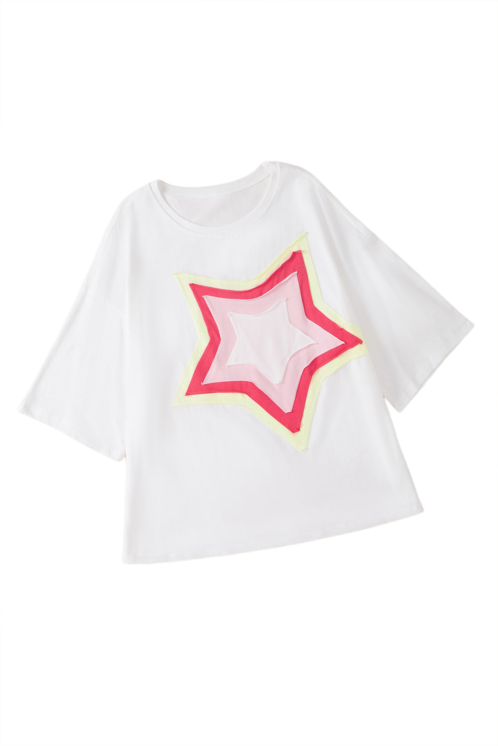 T-shirt oversize a mezza manica con stella color block Moonlight Jade
