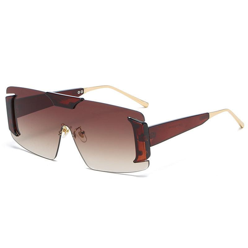New Personality Frameless Sunglasses Men And Women Trend Large Frame Sunglasses