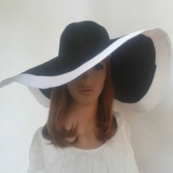 2017 new Women Wide Brim Hat Floppy Derby Hat Large Summer Beach Sun Straw Hat Cap - Tuistee Fashion Store