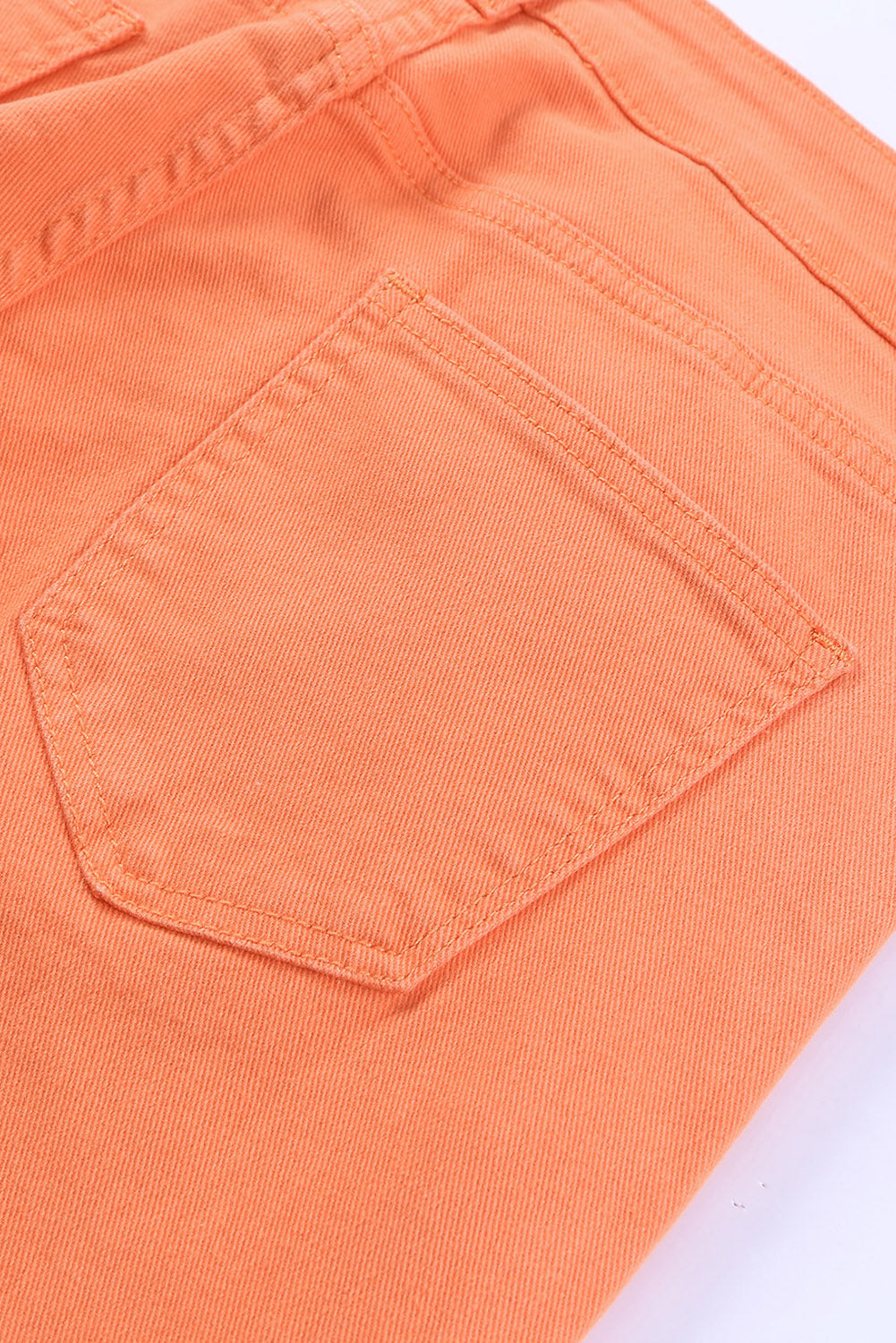 Jeans a gamba larga casual a vita alta con lavaggio acido arancione