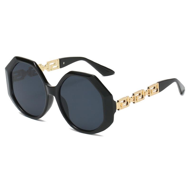 New Large Frame Polygonal Sunglasses Retro Street Shooting Sunglasses Men And Women Trend Sunglasses