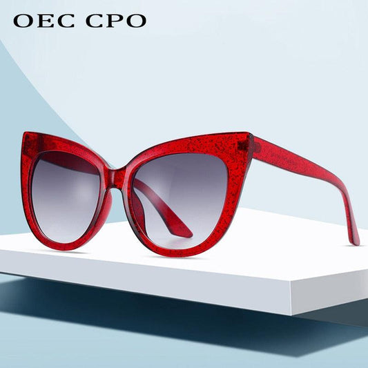 New Brand  Star Style Luxury Sunglasses Women Oversized Cat Eye Sunglasses Female Vintage Round Big Frame Outdoor Sunglass UV400