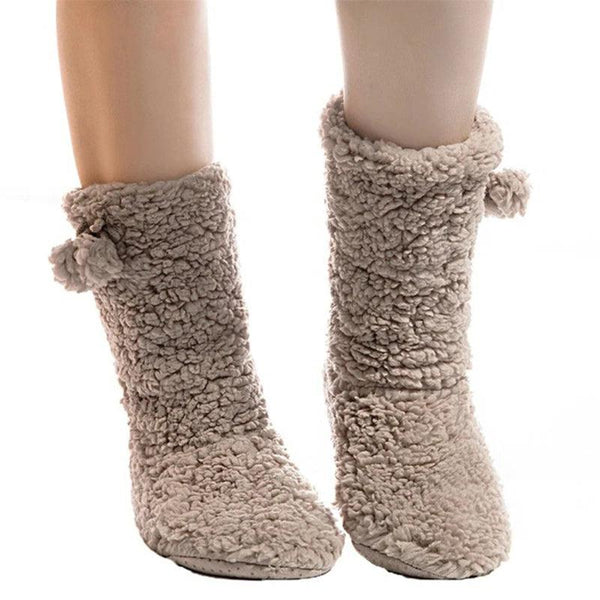 FRALOSHA Thick Plush Warm Indoor slippers  Women's Cotton-padded Shoes Non-slip Soft Bottom Home Shoes slippers