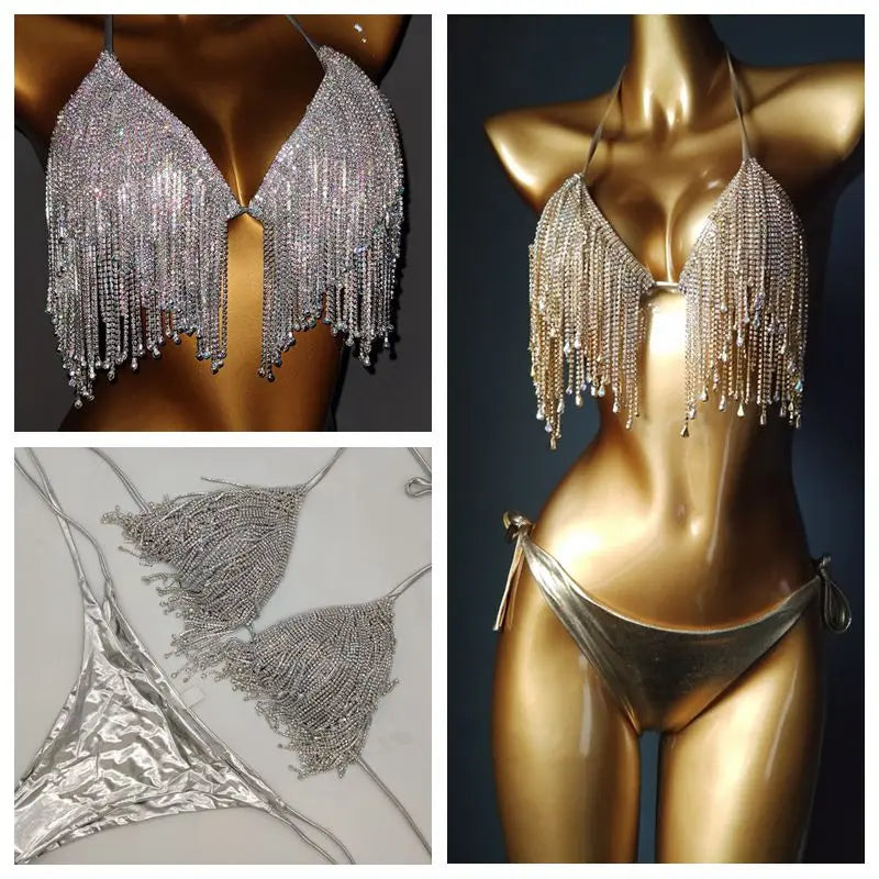 i più nuovi costumi da bagno bikini in cristallo 2022 con diamanti biquini costumi da bagno bikini con diamanti costumi da bagno popolari costumi da bagno con strass bikini