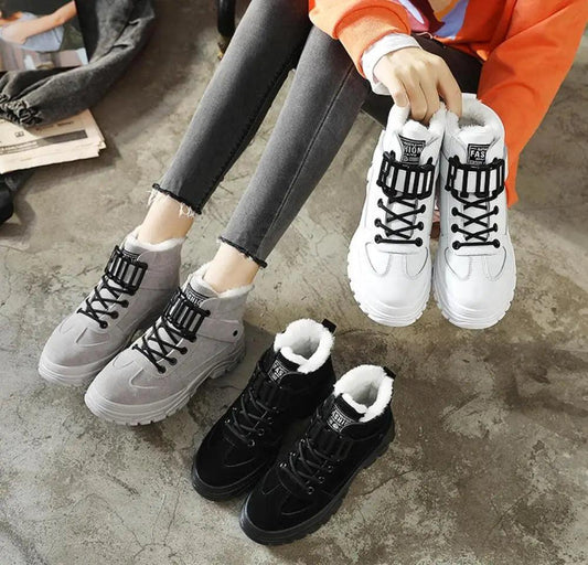 2023 HOt Women Warming Boots Lace Outdoor Winter Plush Casual Shoes Wear Female Snow Boots Footwear Zapotos Mujer Warm Sneakers