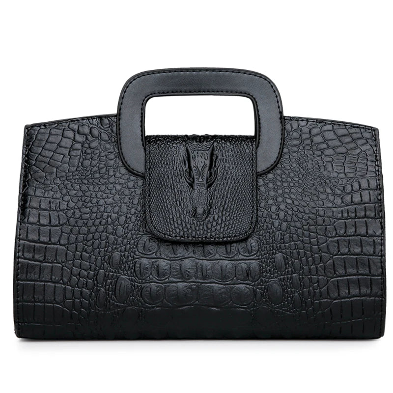 2024 Luxury Handbag Women Bags Designer PU Leather Bags Girls Fashion Crocodile Pattern Shoulder Bag Black High Quality Handbags