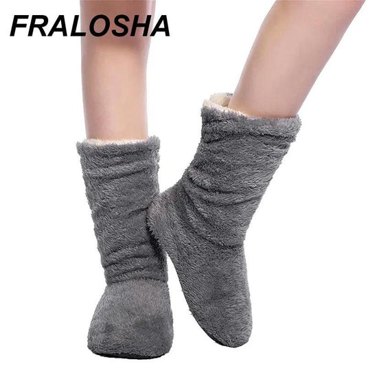 FRALOSHA Women's  Plush Home Slippers Coral Fleece Indoor Floor Sock Winter Foot Super Soft Warm Bottom Slippers Wholesale