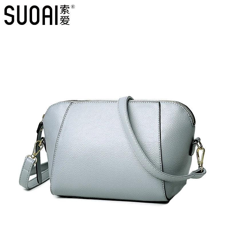 SUOAI 2022 New Summer Style Women Shell Bags Fashion Pu Female Shoulder Bag Girls Party Messenger Bags