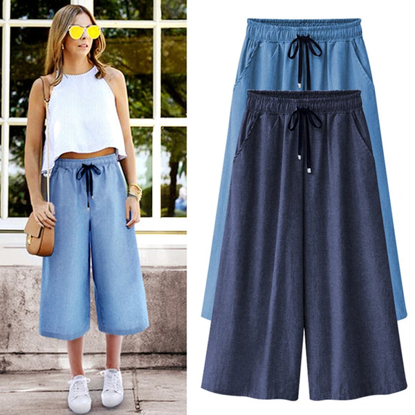 New Summer Fashion Style Women Jeans 2024 Student Elastic Waist Calf-Length Jeans Pants pantalon mujer vestidos yk2 clothing