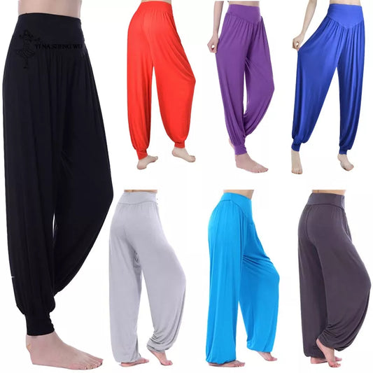 Nuove donne di grandi dimensioni casual Modal pantaloni harem signora Pantaloni da pratica di danza tuta da yoga Pantaloni lunghi Bloomers dancewear