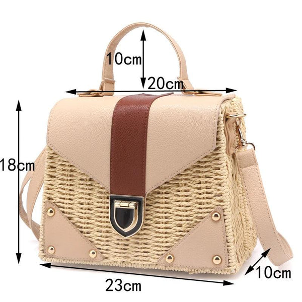 New 2023 Bohemian Straw Bags for Women Beach Handbags Summer Vintage Rattan Bag Handmade Kintted Crossbody Bag