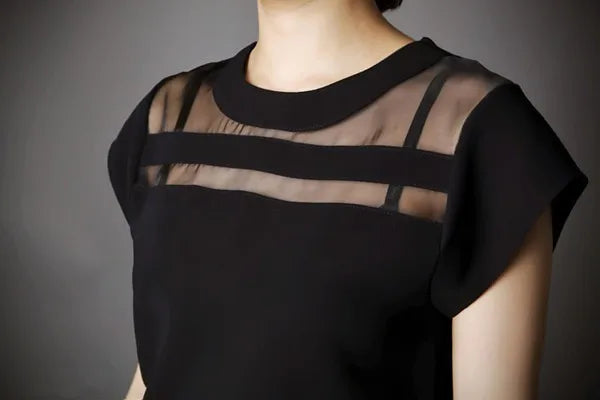 2022 Summer Ladies Black Tops Chiffon Shirts Blouses Women Sheer Cheap Clothes China Femininas Camisas Clothing Female