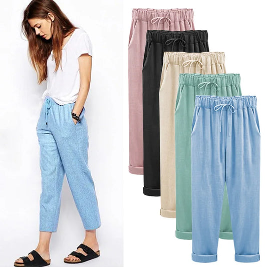 2021 Pantaloni Harem da donna a vita alta pantaloni larghi di grandi dimensioni pantaloni Casual femminili taglie forti 8xl