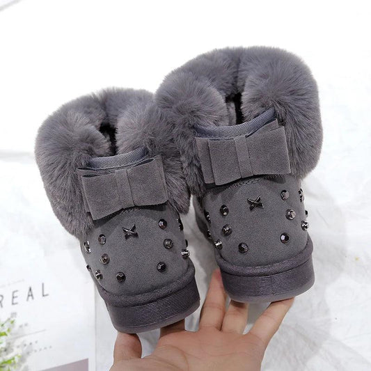 Winter Women Boots New Style Thickened Female Snow Boots Bottom Flat Warm Waterproof Women Snow Boots