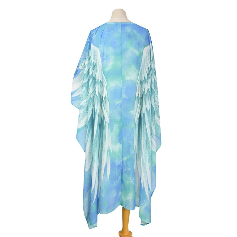 Women's Long Kaftan Dress with Wings, Beach Cover-ups, Boho Clothing, Kimono
