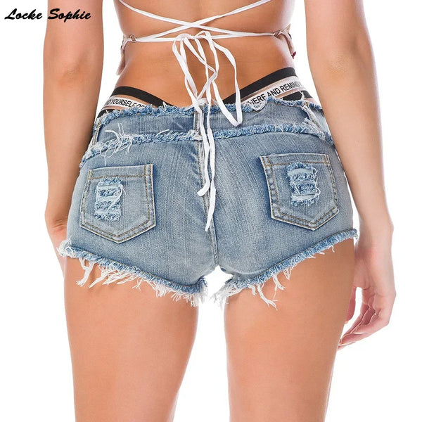 Low waist shorts Women's jeans denim shorts 2021 Summer Fashion broken hole Ladies Skinny denim cotton super short jeans Girls