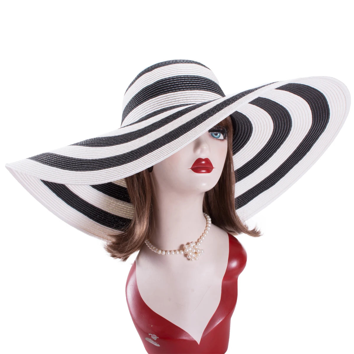 Lawliet 7.1''/18cm Foldable Oversized Huge Wide Brim Sun Beach Straw Hats Wedding Womens Floppy Party Dressy A330