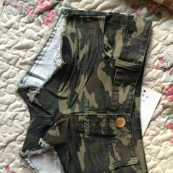 new fashion summer brand ladies girls Low waist sexy disco dance camouflage patterns Fatigues woman stretch tight shorts