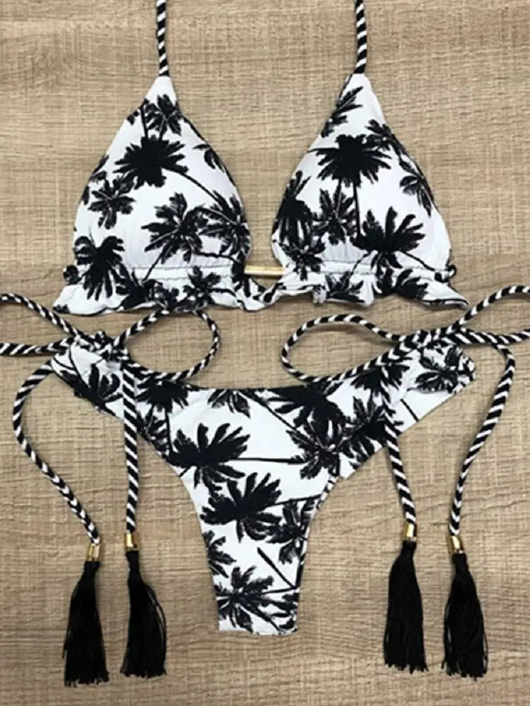 RUOTONGSEPT Stampa Sexy Bikini Set Costume da bagno donna Fasciatura Costumi da bagno a due pezzi Brasiliano Biquínis Beachwear Costume da bagno 2023 Nuovo