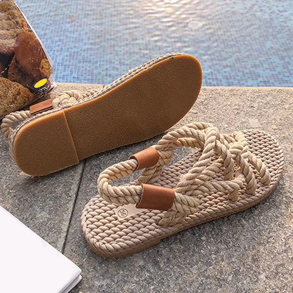 Sandali Scarpe da donna Corda intrecciata con stile casual tradizionale e creatività semplice Sandali alla moda Scarpe estive da donna