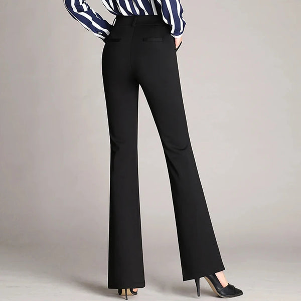 New Brand Fashion Women Suit Pants Elegant High Waist Flare Pants For Women Casual Office Lady Straight Long Trousers Womens