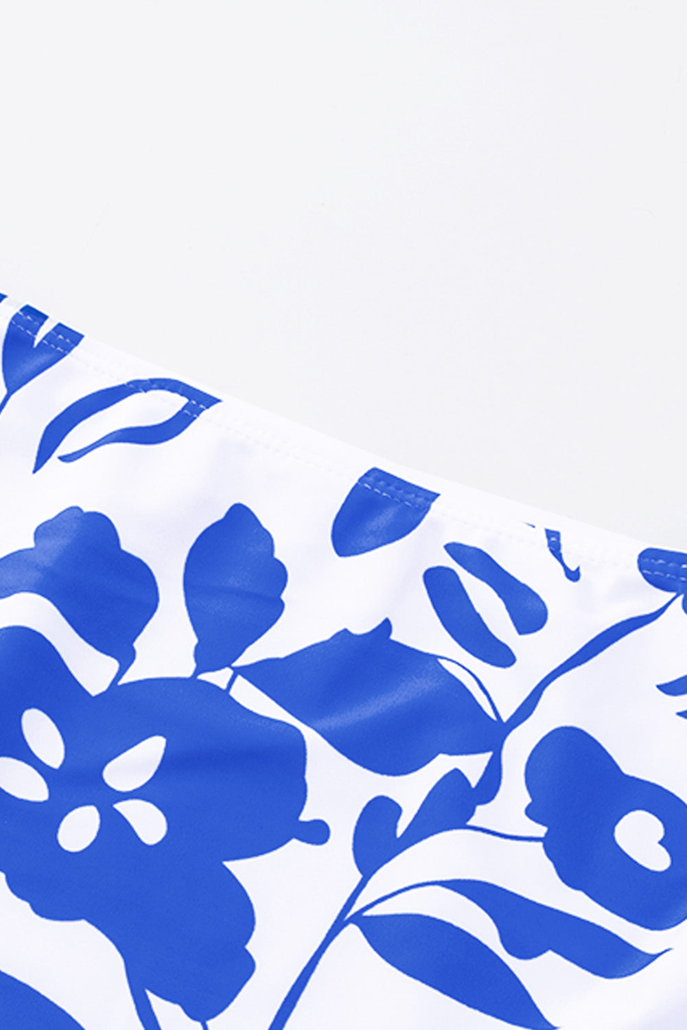 Costume da bagno tankini con stampa floreale senza maniche con scollo quadrato sexy blu