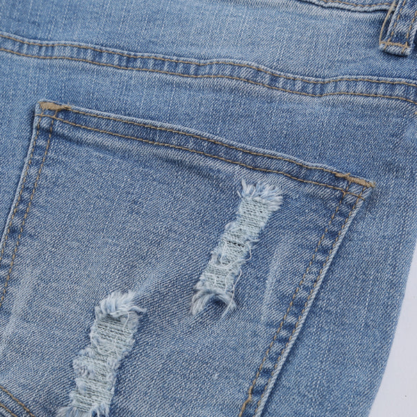 Light Blue Vintage Faded Distressed Jean Shorts